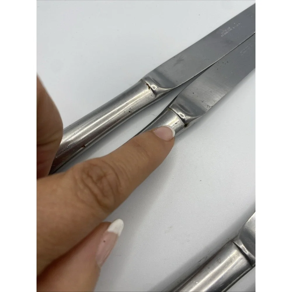 Vintage Set Of 6 Rogers Co. Stainless Pistol 2 Steak Knives &‎ 4 Butter